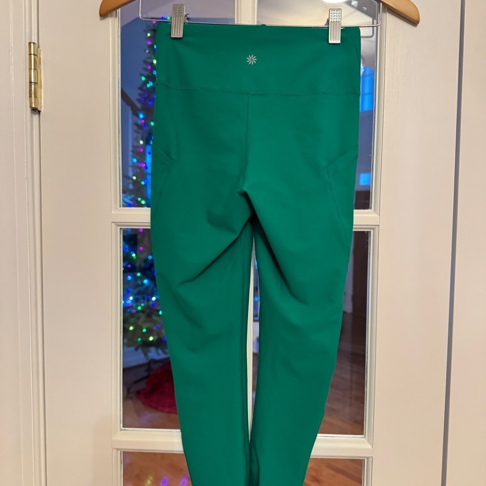 INTERVAL STASH HIGH RISE 7/8 LEGGING TIGHT, SIZE XS, SCOUT GREEN - Picture 4 of 7